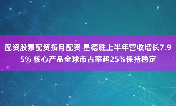 配资股票配资按月配资 星德胜上半年营收增长7.95% 核心产品全球市占率超25%保持稳定